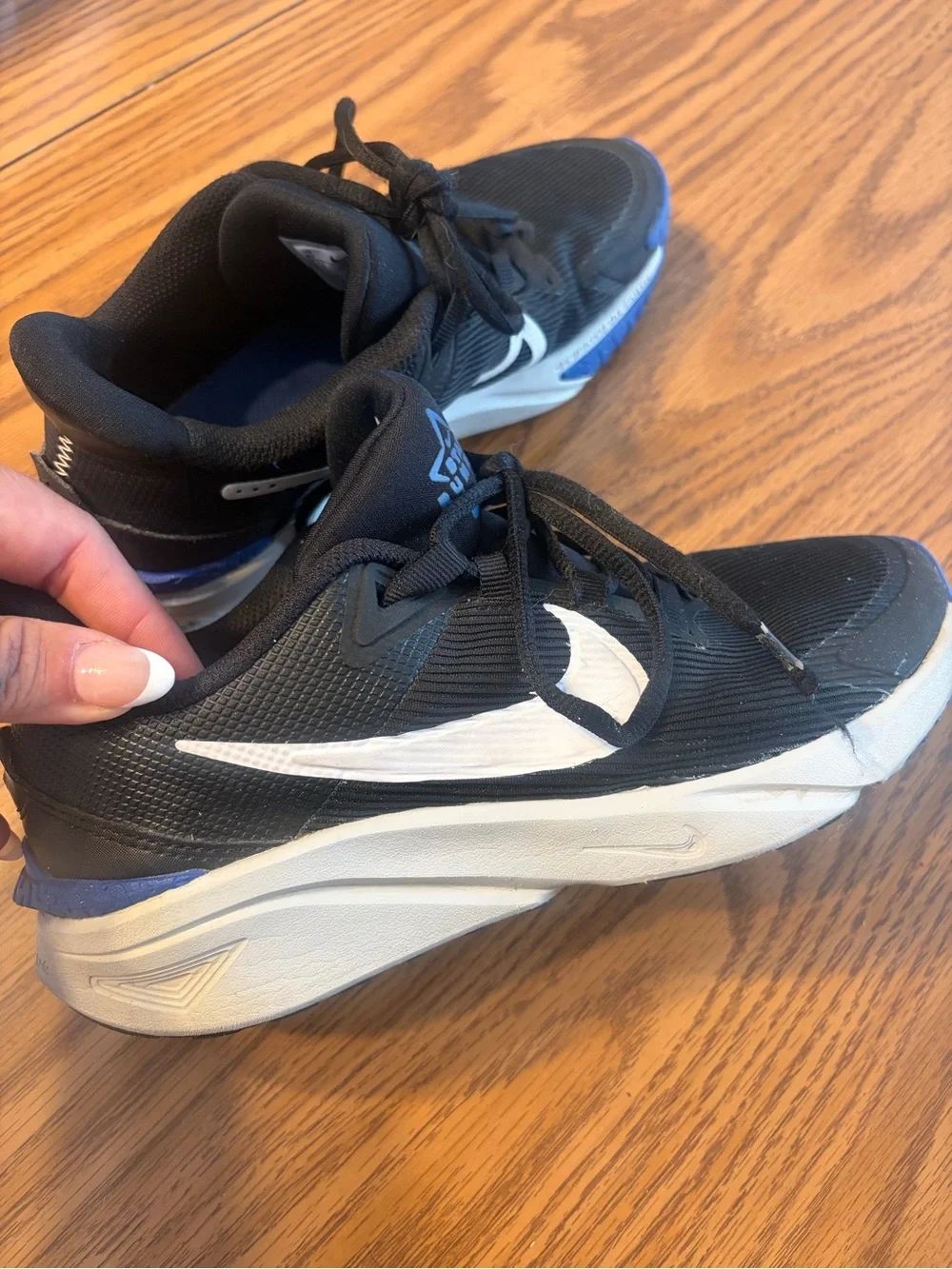 Nike Kids Black and Blue Lace-Up Sneakers